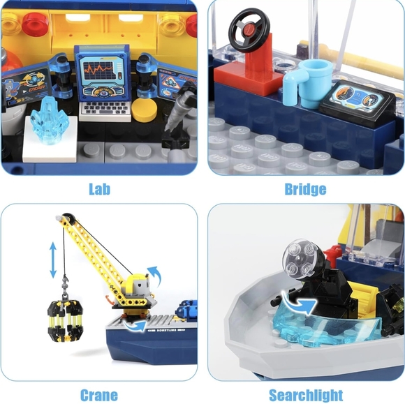 Exercise N Play City Ocean Exploration Ship Building Kit, Deep Sea Explorer Boat - Picture 5 of 7